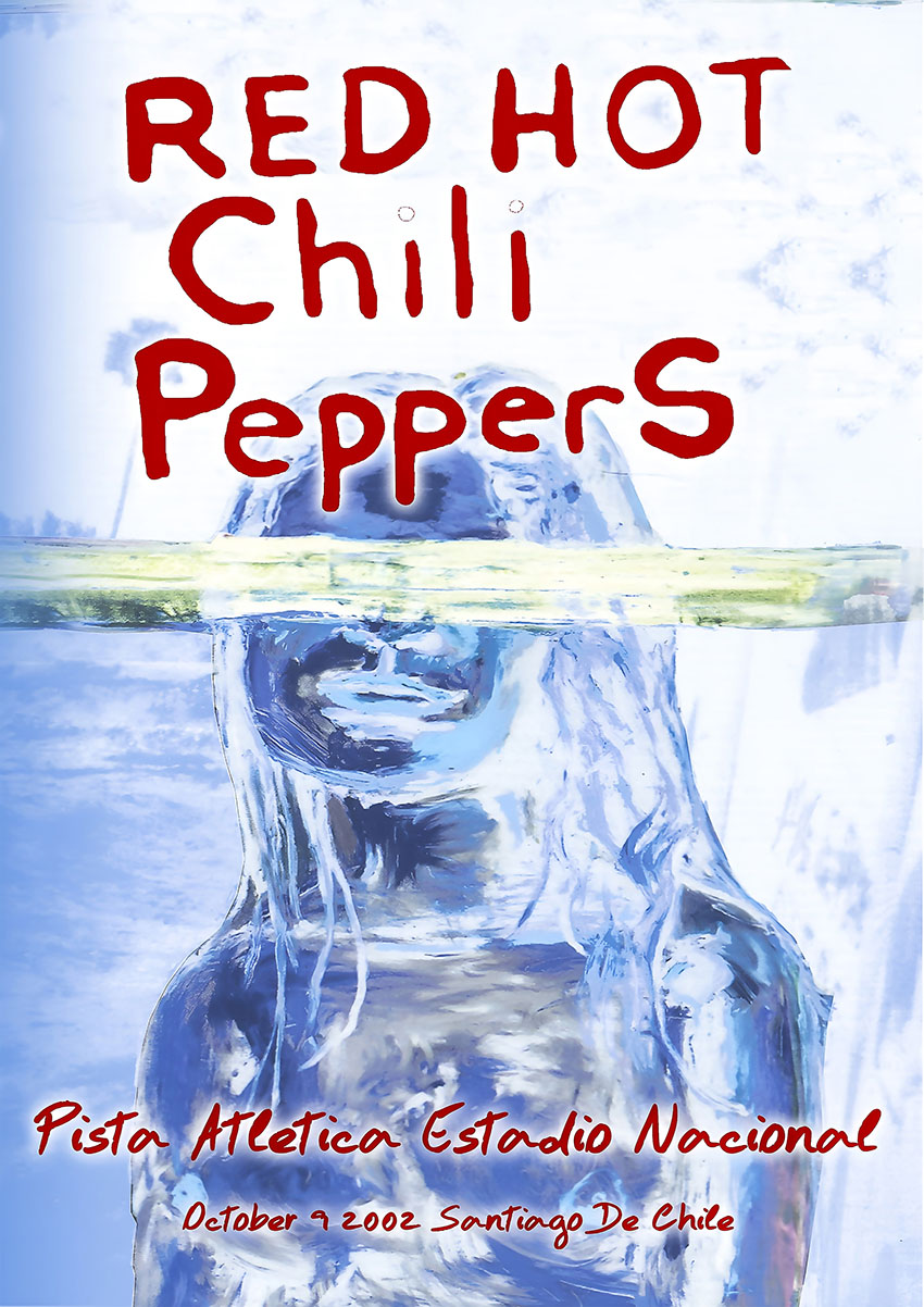 Red Hot Chili Peppers Santiago 2002 Concert Poster Wall Art - AI PRINT LAB
